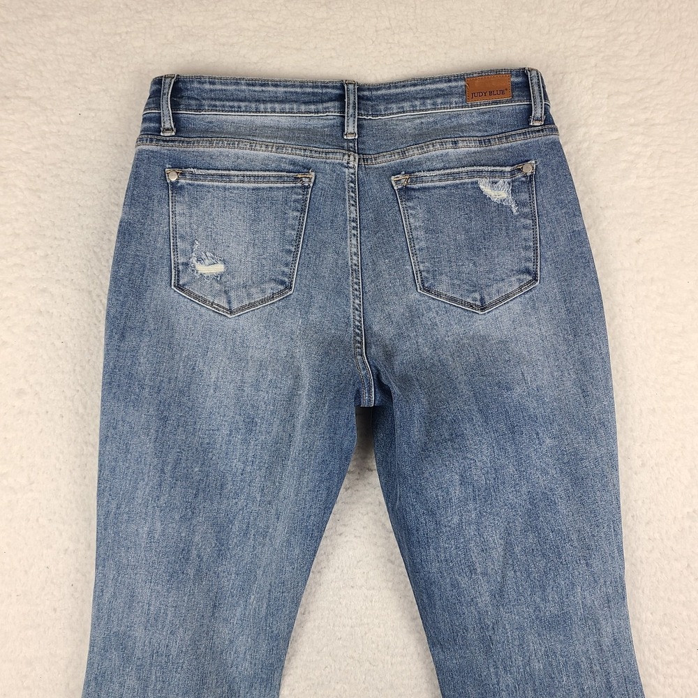 Judy Blue Jeans‎ Womens 7/28 Blue Boyfriend Fit Distress Light Wash Denim - Picture 10 of 13
